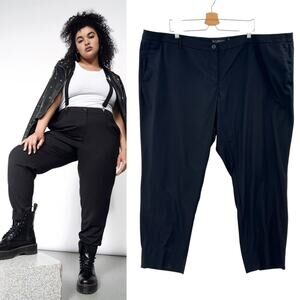 Wildfang Empower Trouser Pants Stretch Solid Black Plus Size 24W‎